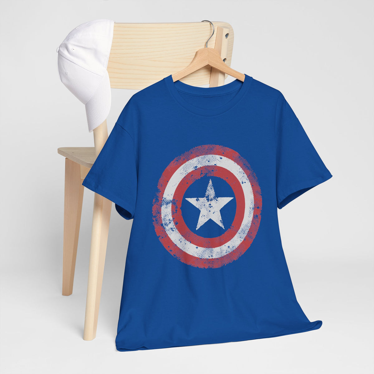 Vintage Captain America Shield Star T-Shirt - Unisex Distressed Avengers Tee