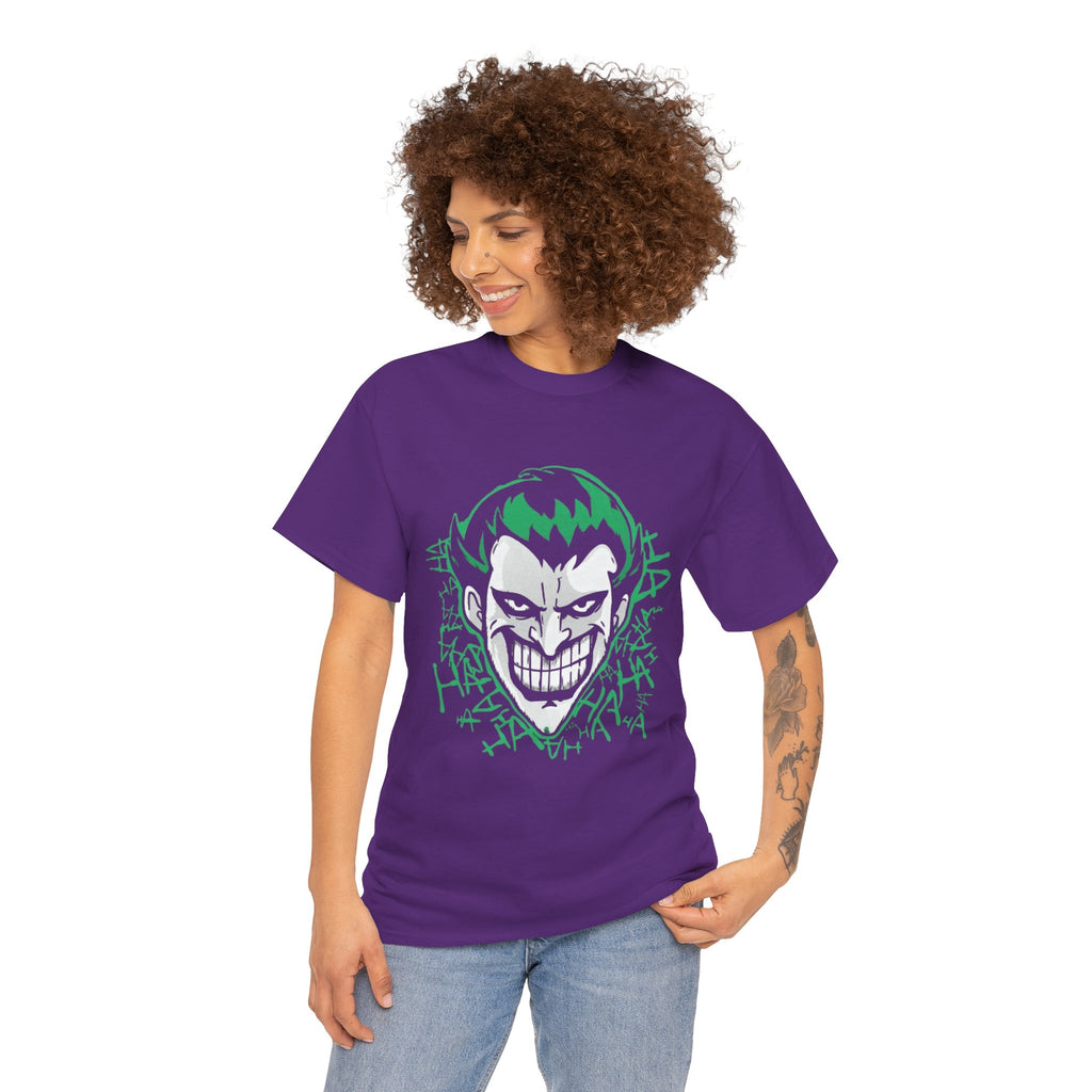 Joker Smile Graphic T-Shirt – Dark Villain Green Grin Unisex Tee