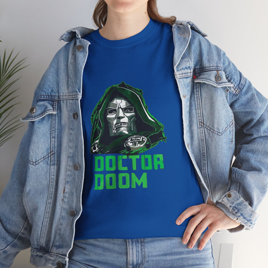Doctor Doom Retro Green Villain Portrait T-Shirt — Avengers Graphic Tee