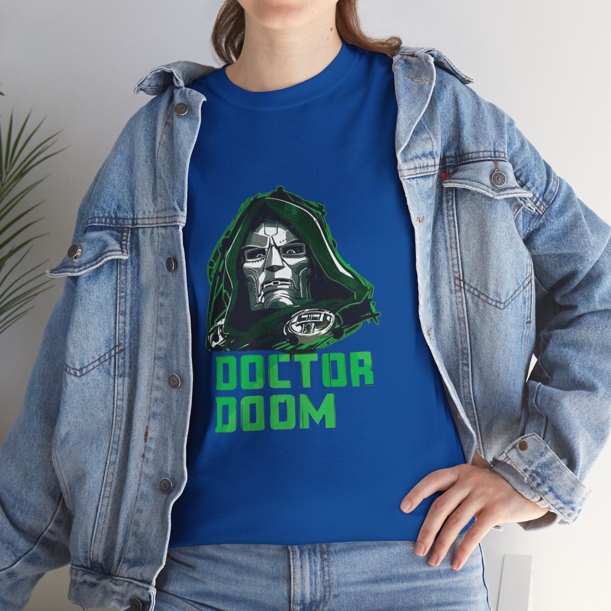 Doctor Doom Retro Green Villain Portrait T-Shirt — Avengers Graphic Tee