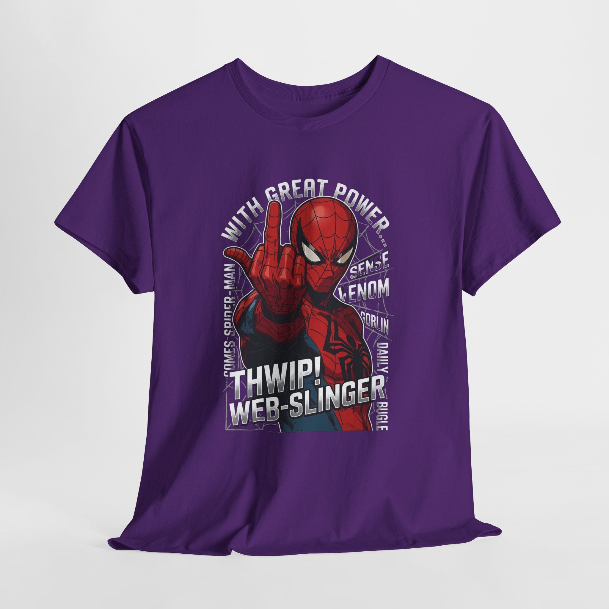 Marvel Spider-Man 'Gives the Finger' Comic Tee — Web-Slinger Graphic T-Shirt