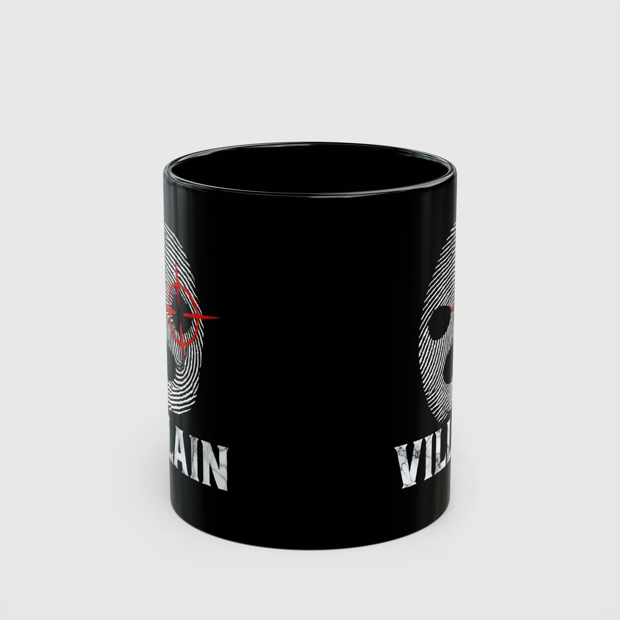 Villain Fingerprint Balaclava Target Anti-Hero Coffee Mug - Drkheroz