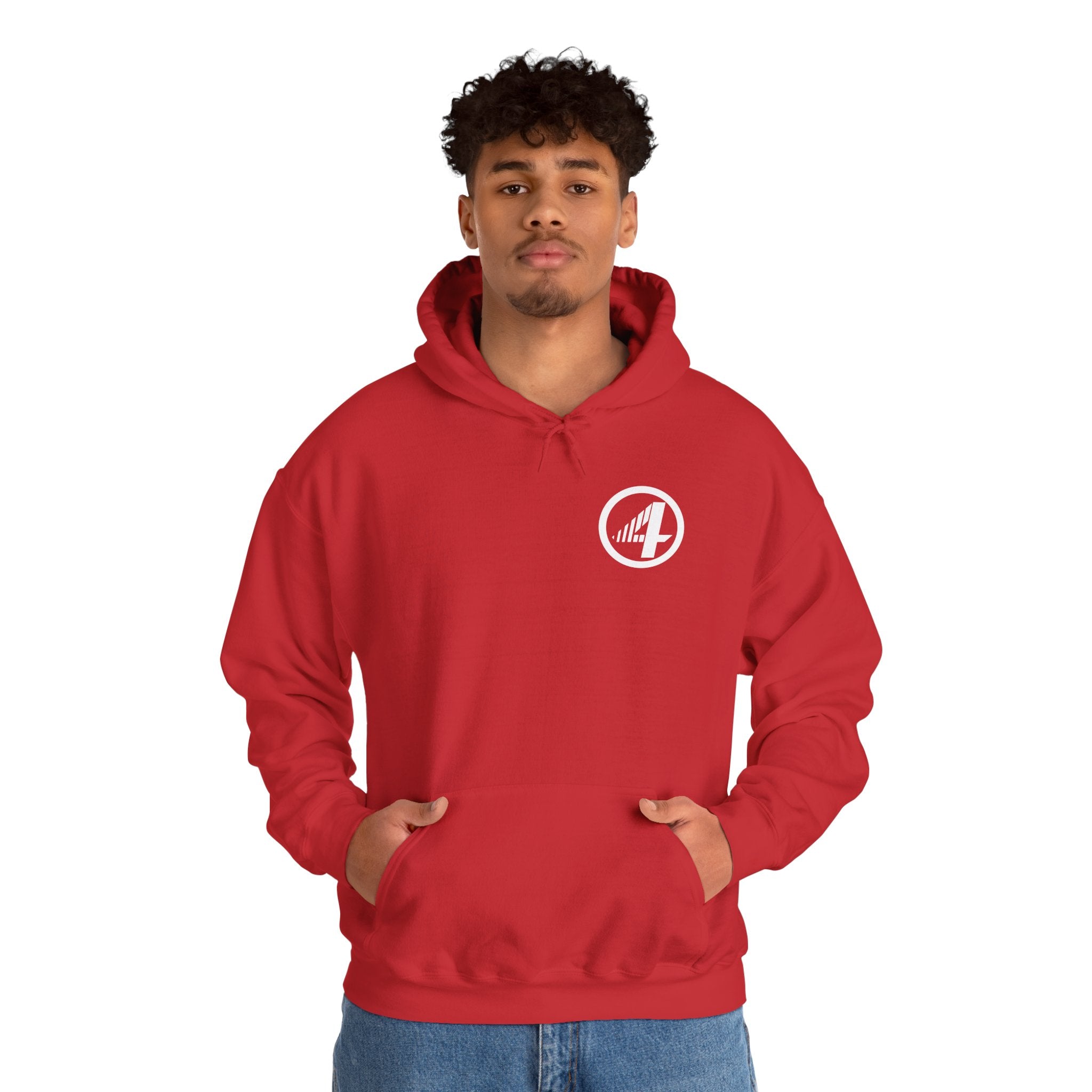 Fantastic Four Retro Logo Hoodie — Minimalist Vintage Comic Pullover