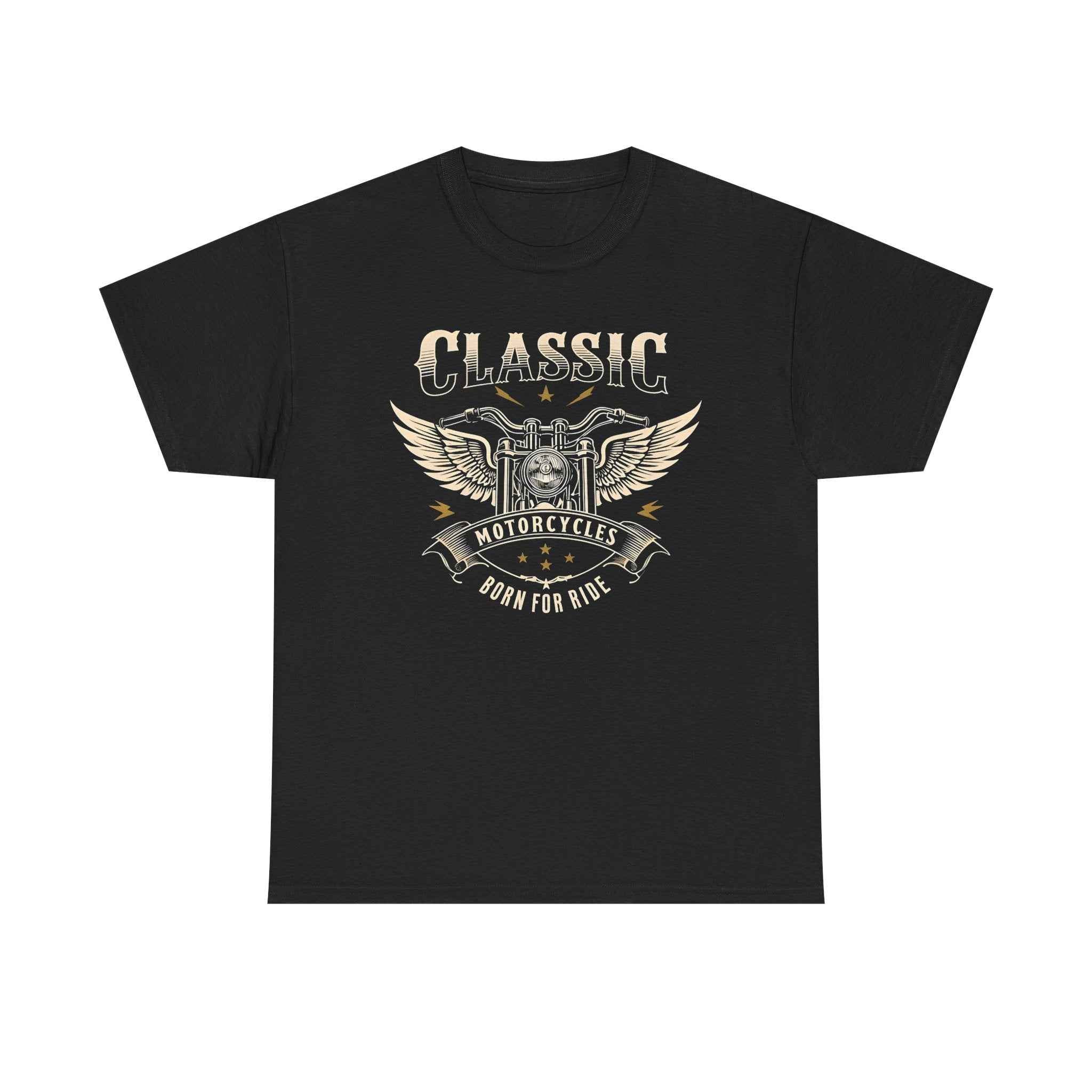 Classic Motorcycle Enthusiast Tee - Unisex Heavy Cotton Shirt for Bikers, Born to Ride T-Shirt, Vintage Motorbike Apparel, Casual Wear, Gift