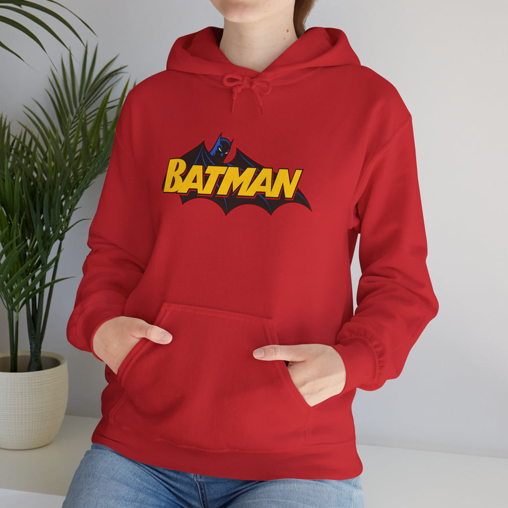 Batman DC Comics Inspired Logo Hoodie — Retro Bold Graphic Batman Sweatshirt
