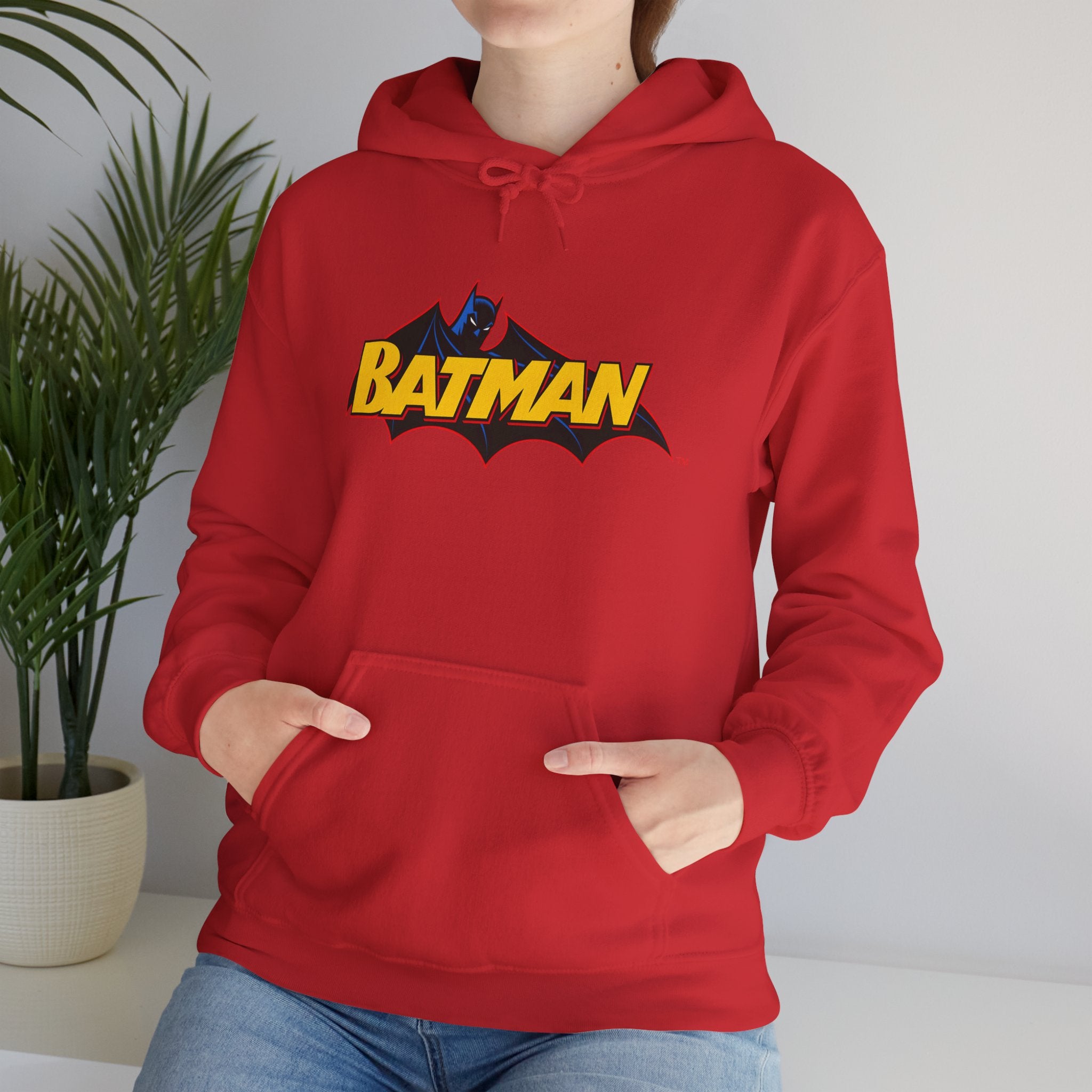 Batman DC Comics Inspired Logo Hoodie — Retro Bold Graphic Batman Sweatshirt
