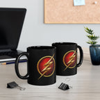 Classic DC Flash Lightning Bolt Mug - Scarlet Speedster Black Coffee Mug-  11oz & 15oz Speed Force Drinkware