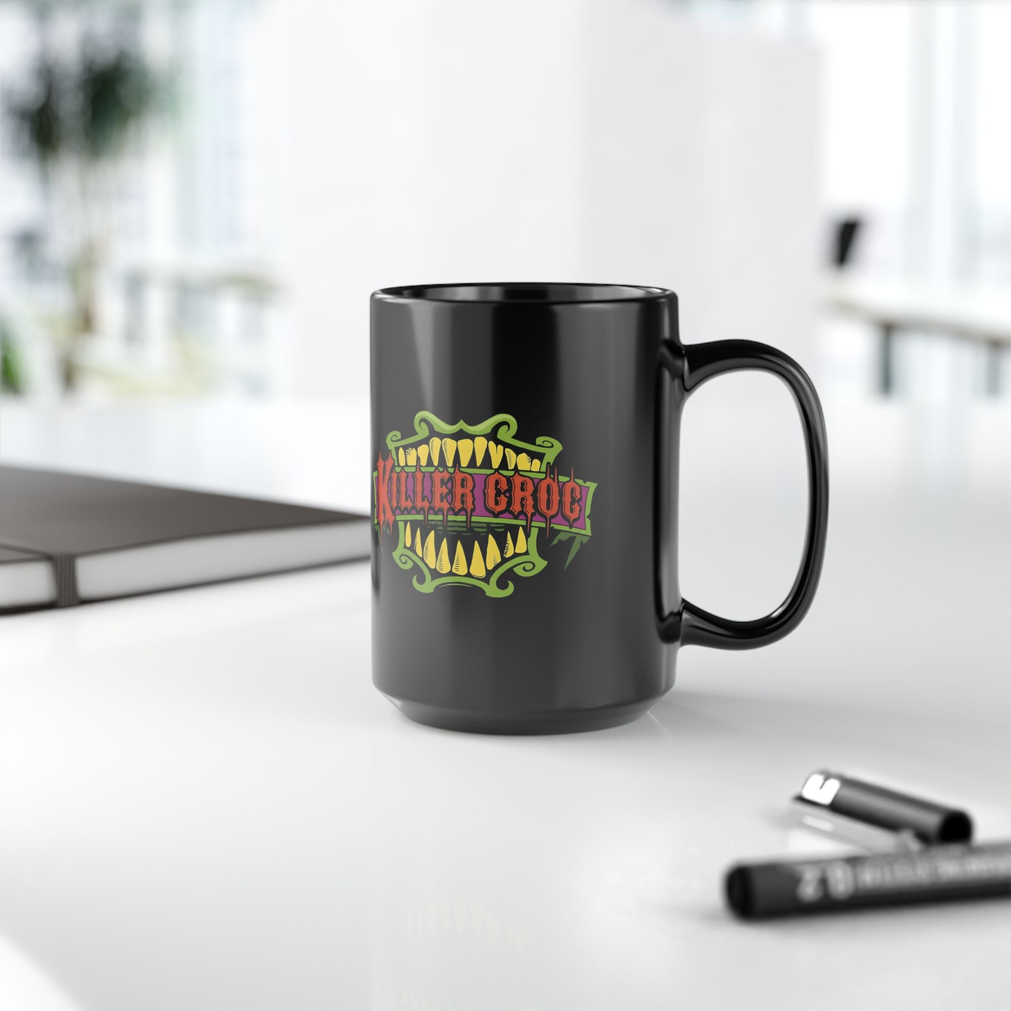 Killer Croc Black Mug — 11oz & 15oz Graphic Coffee Cup