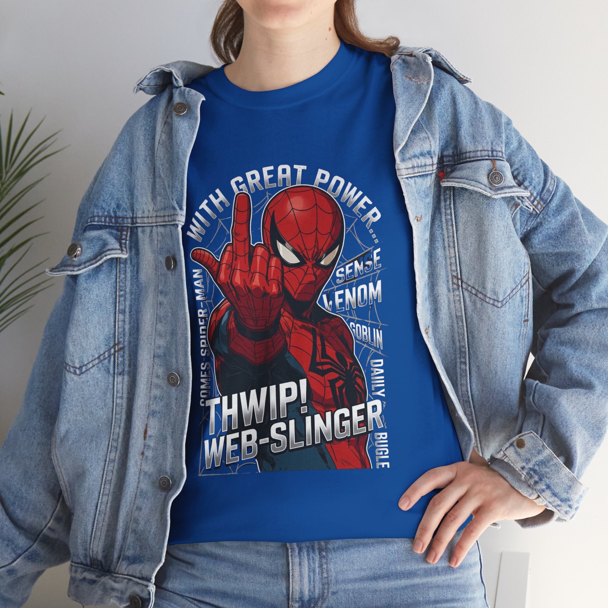 Marvel Spider-Man 'Gives the Finger' Comic Tee — Web-Slinger Graphic T-Shirt