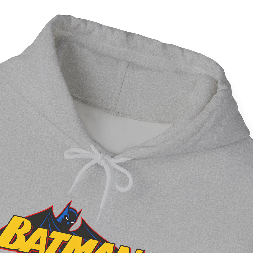 Batman DC Comics Inspired Logo Hoodie — Retro Bold Graphic Batman Sweatshirt