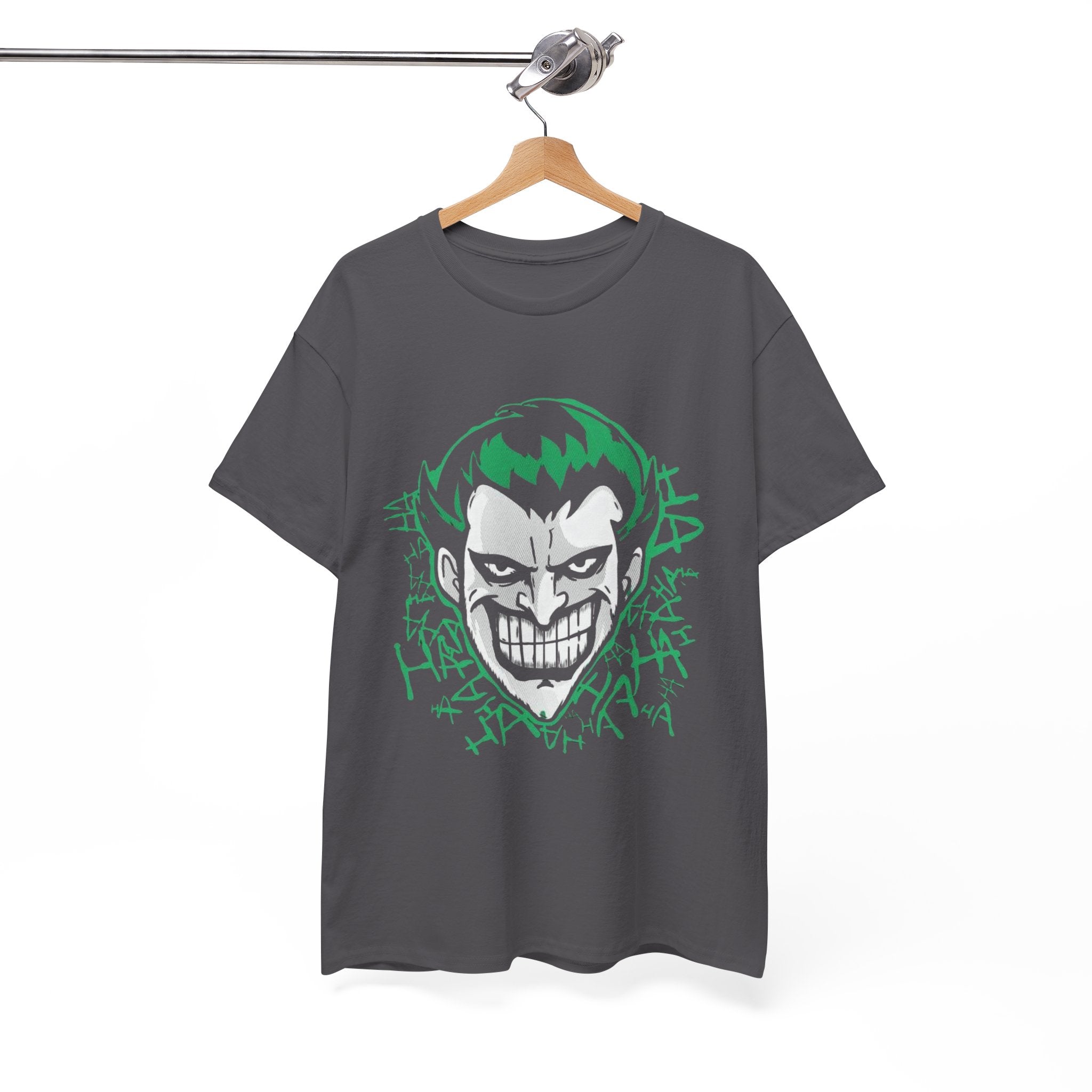 Joker Smile Graphic T-Shirt – Dark Villain Green Grin Unisex Tee