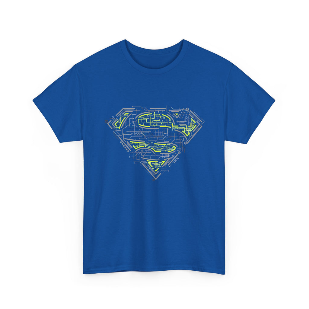 Superman Tech Shield T-Shirt — Futuristic Man of Steel Fanart Logo Tee