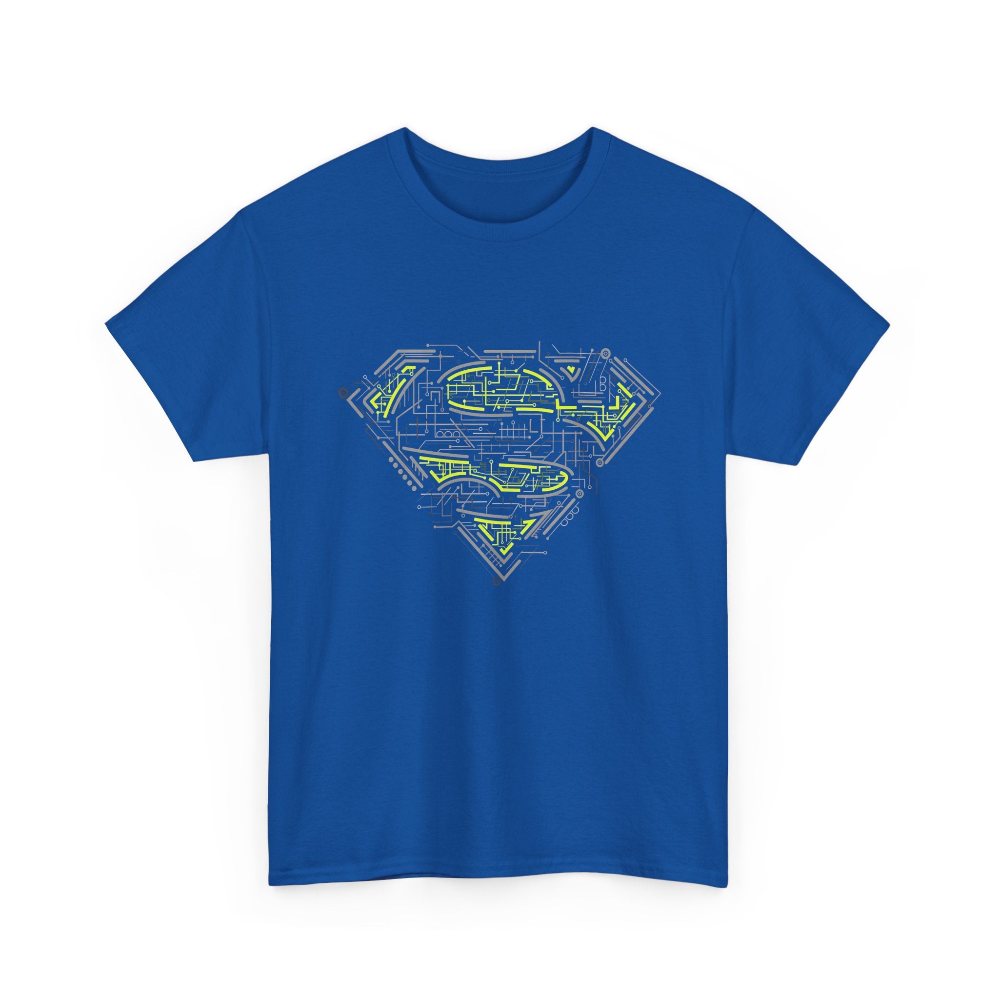 Superman Tech Shield T-Shirt — Futuristic Man of Steel Fanart Logo Tee