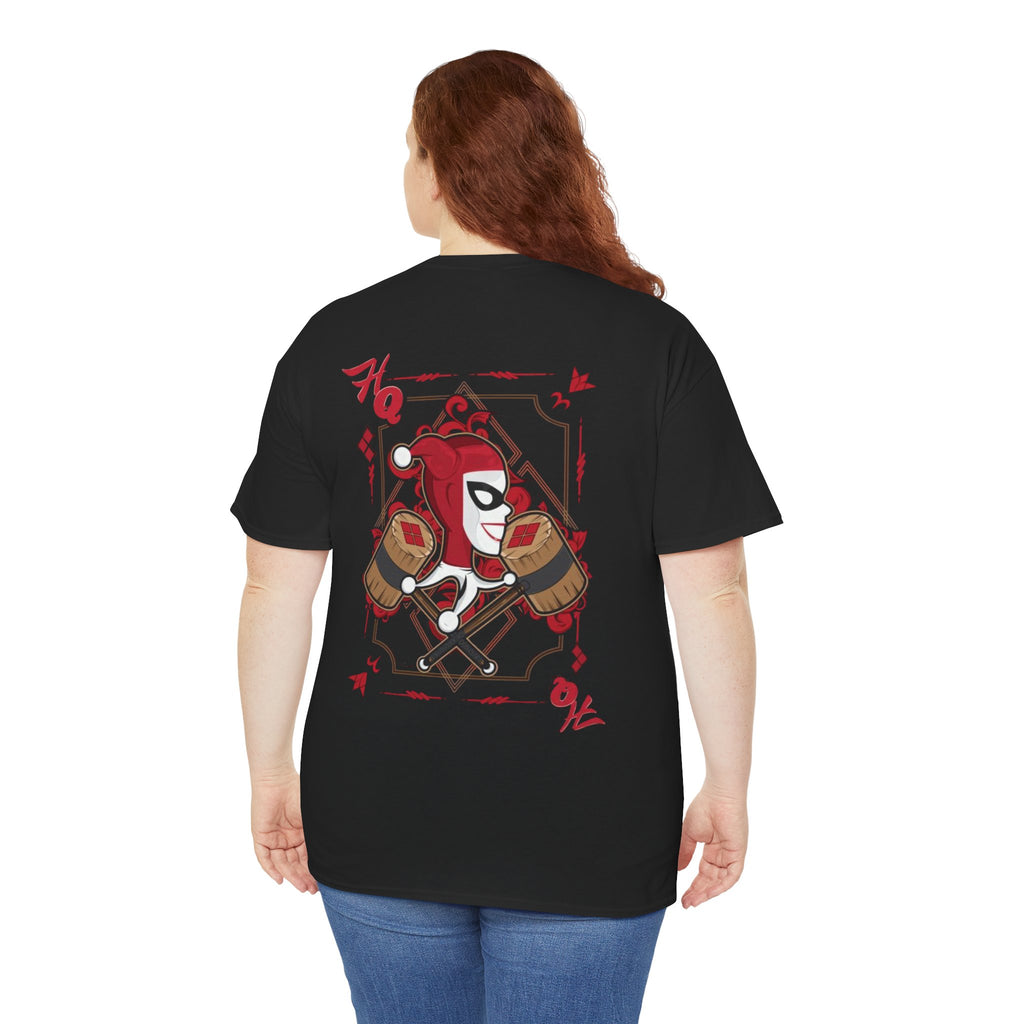 Harlequin Heart Tee — Joker-Inspired Playing Card Graphic T-Shirt
