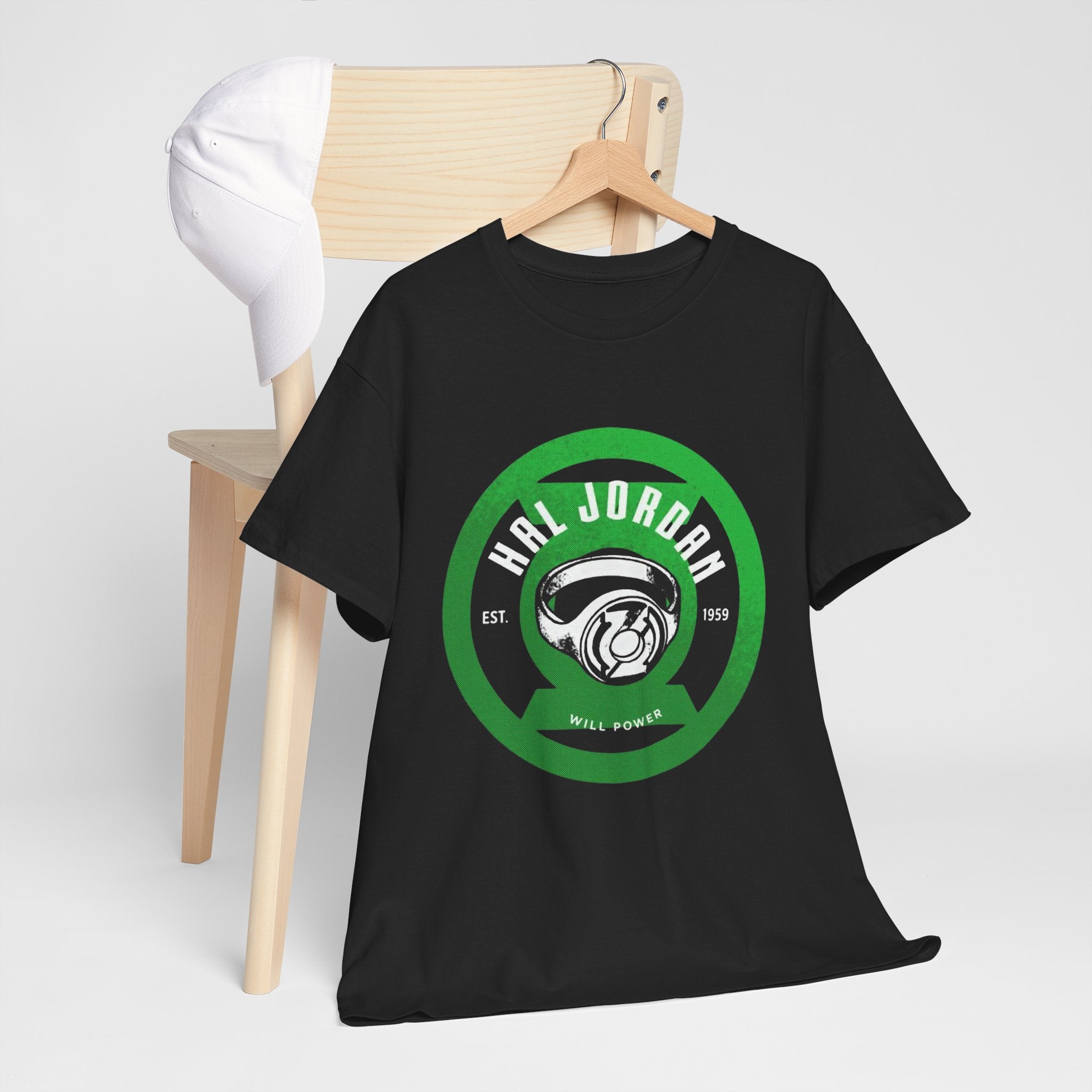 Green Lantern Hal Jordan Retro Logo Basketball T-Shirt
