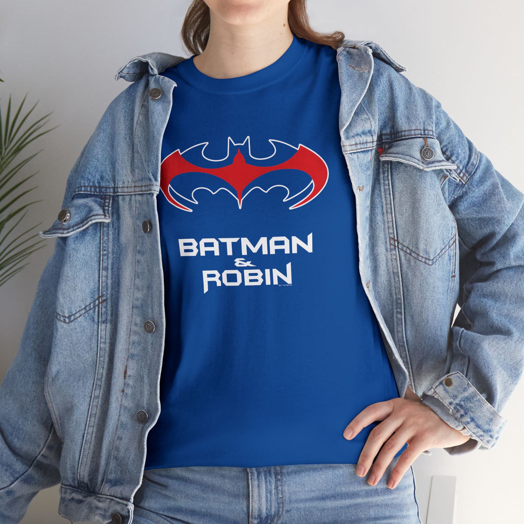 Batman & Robin 1997 Red Bat Emblem T‑Shirt - Batfamily shirt - George Clooney 90s Batman movie shirt