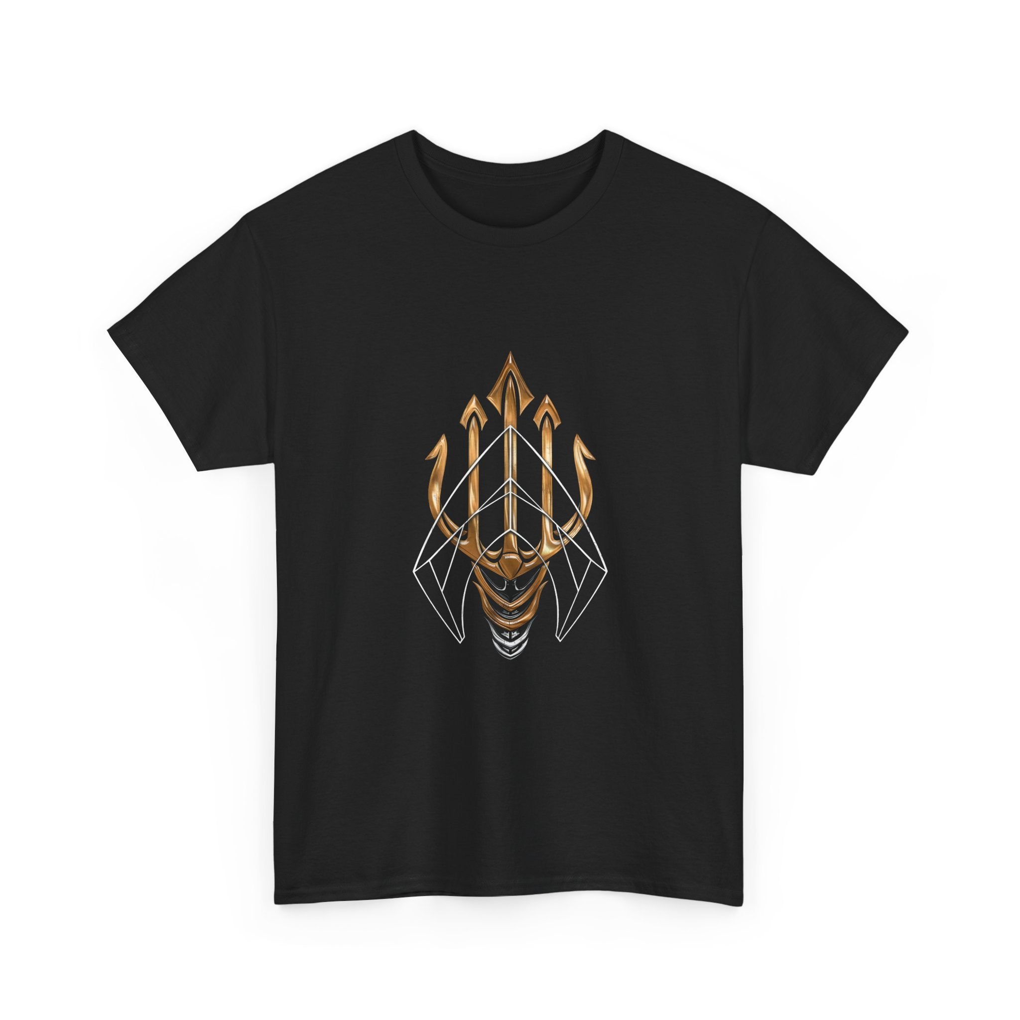 Gold Aquaman Trident Graphic Tee – Jason Momoa Aquaman Logo T-Shirt