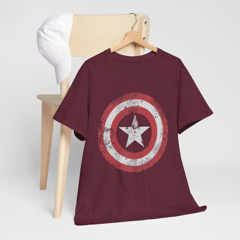 Vintage Captain America Shield Star T-Shirt - Unisex Distressed Avengers Tee