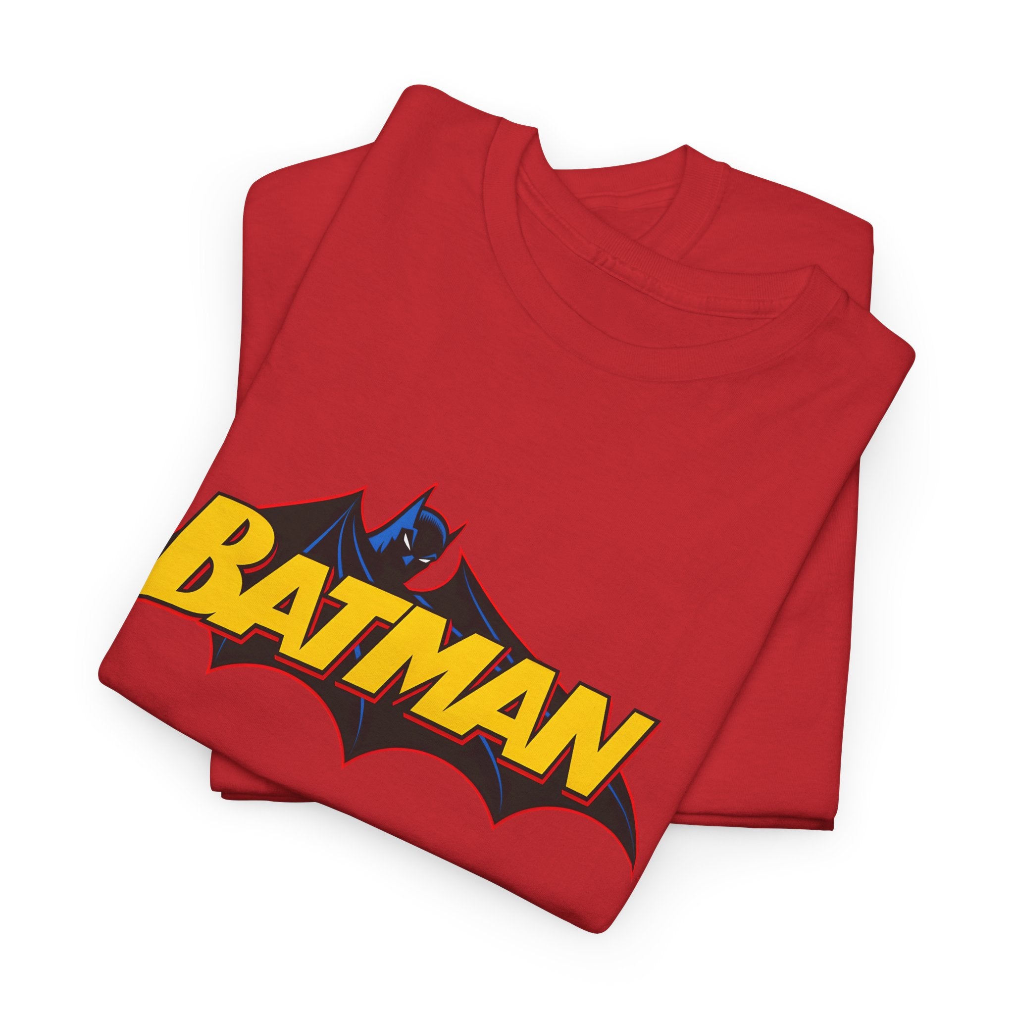 Batman  DC Comics inspired Logo T‑Shirt — Retro Yellow & Red Batman Emblem Tee