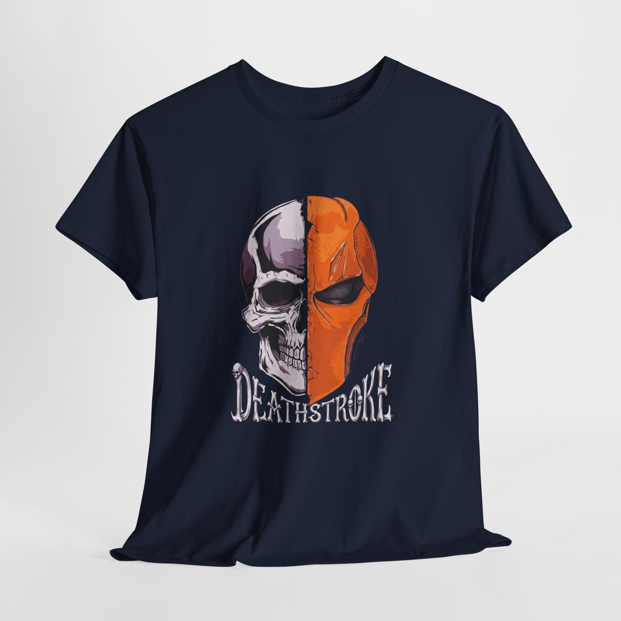 DC Deathstroke Skull Graphic T-Shirt — Slade Wilson Half-Mask Tee
