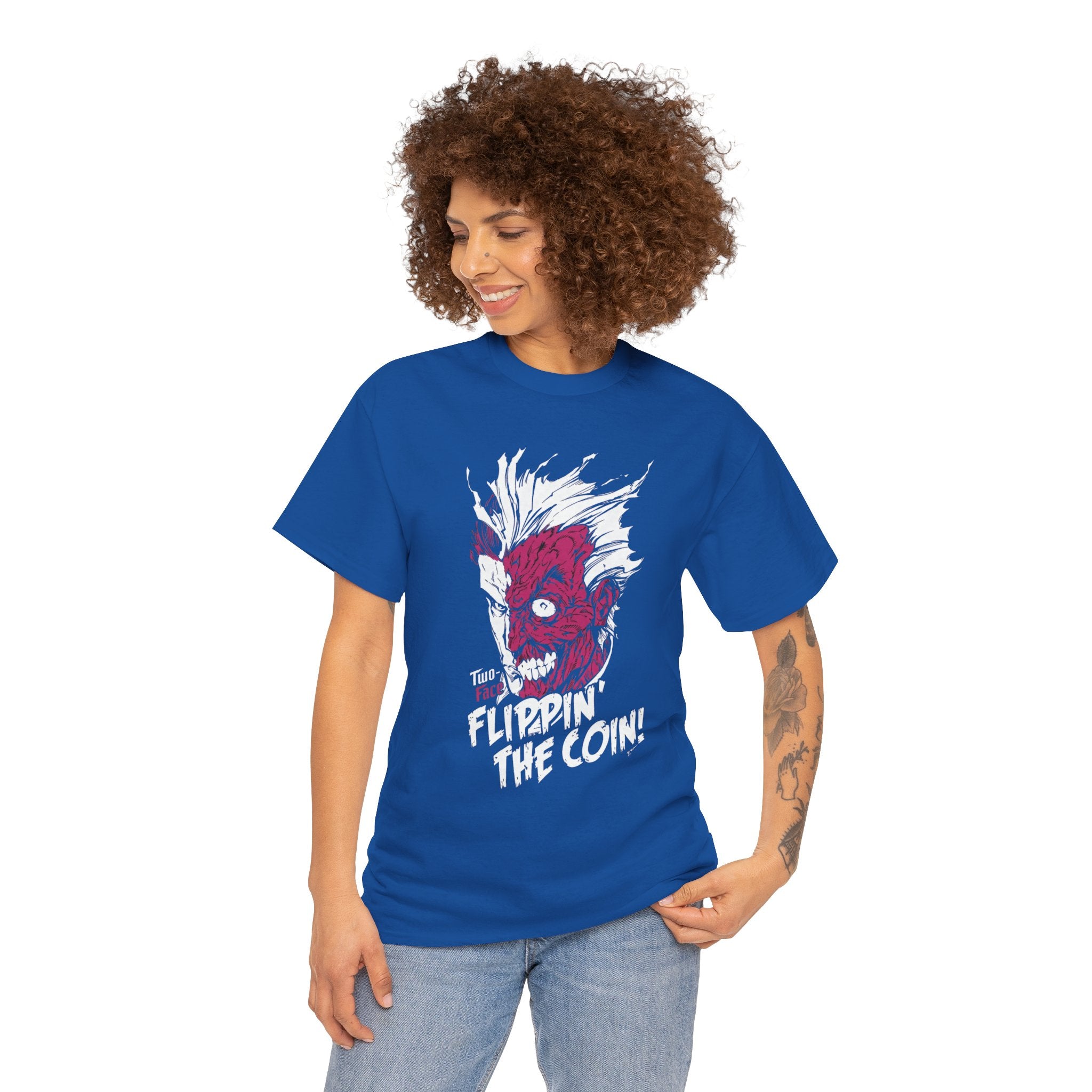 DC Comics Two-Face (Harvey Dent) “Flippin’ The Coin” Tee – Dark Gotham Villain T-Shirt