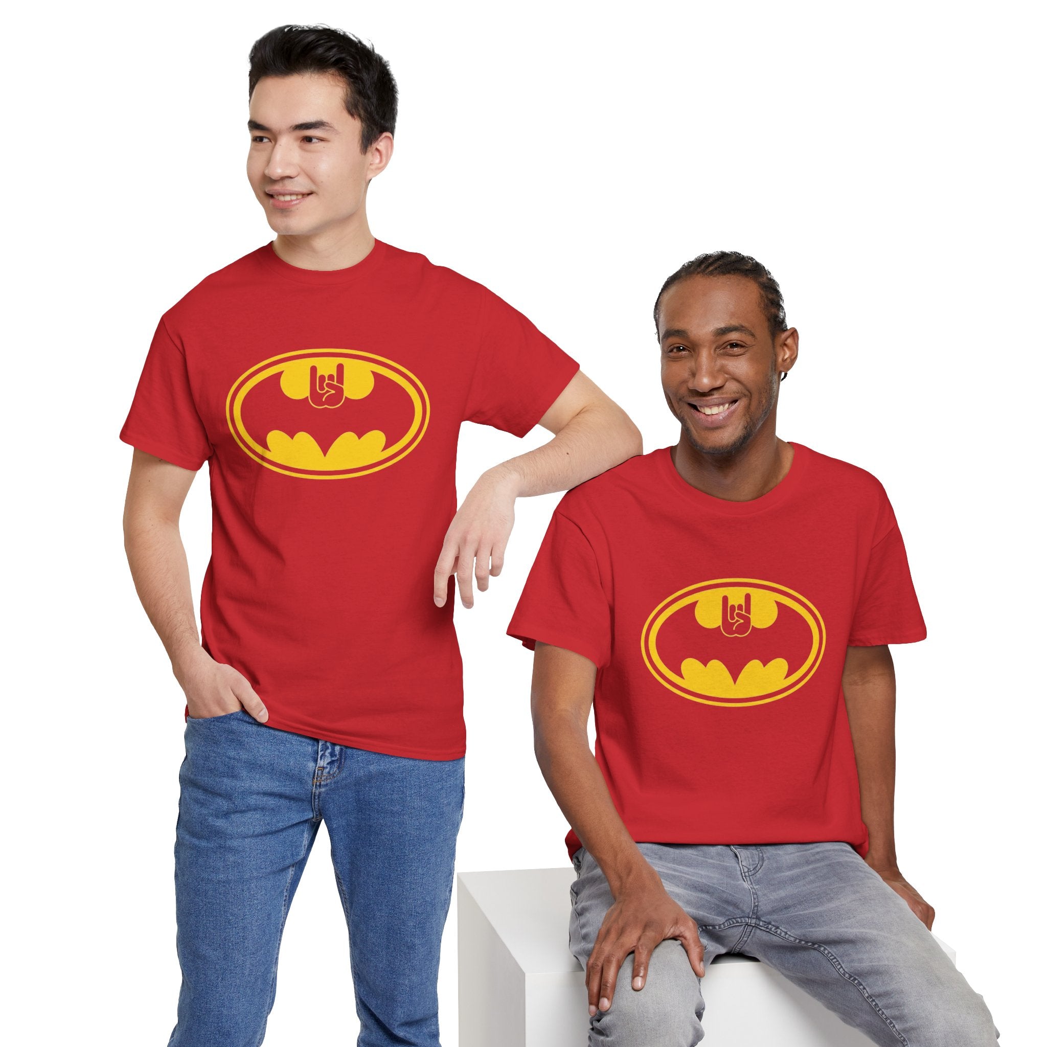 Batman Classic Rock And Roll Logo Unisex Premium T-Shirt