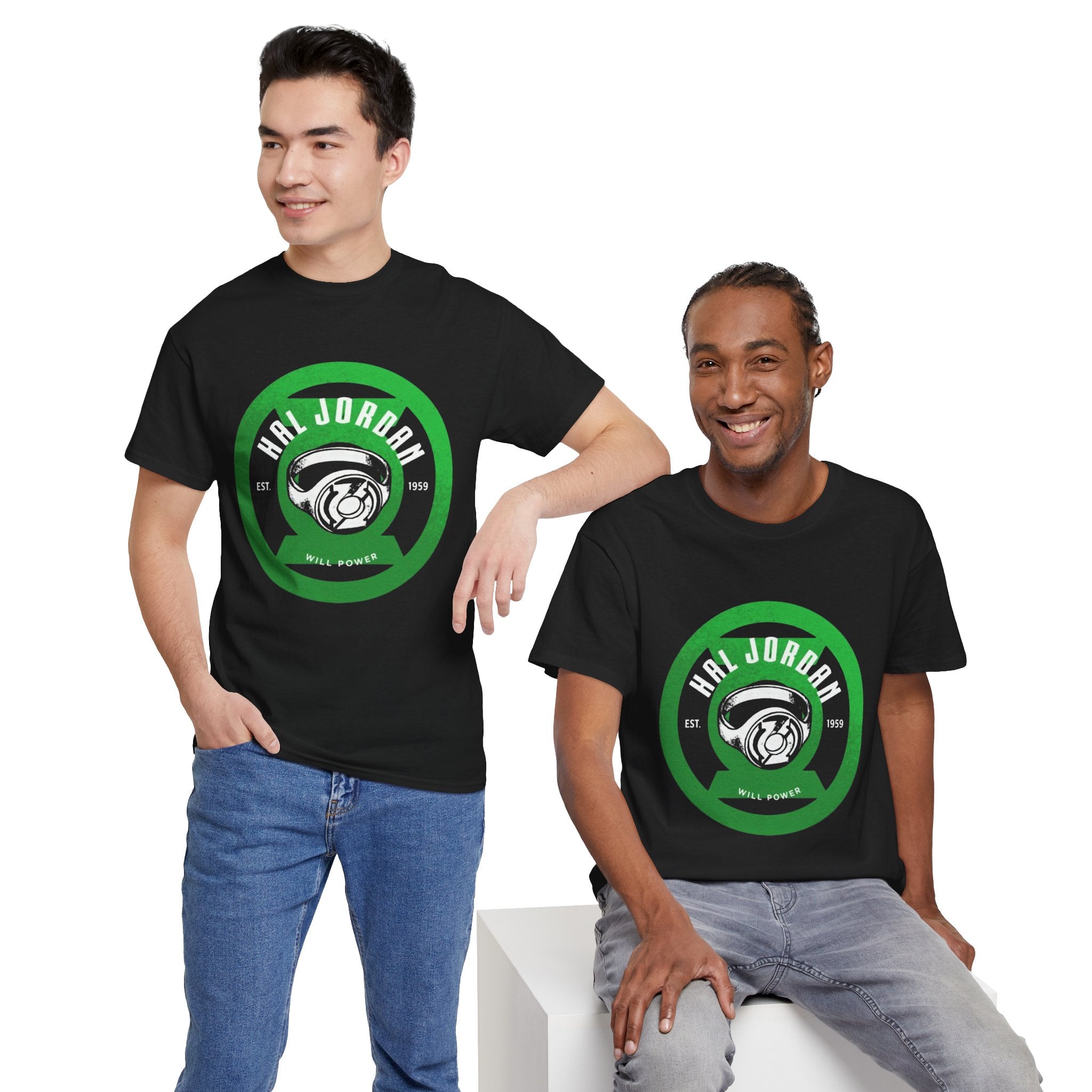 Green Lantern Hal Jordan Retro Logo Basketball T-Shirt