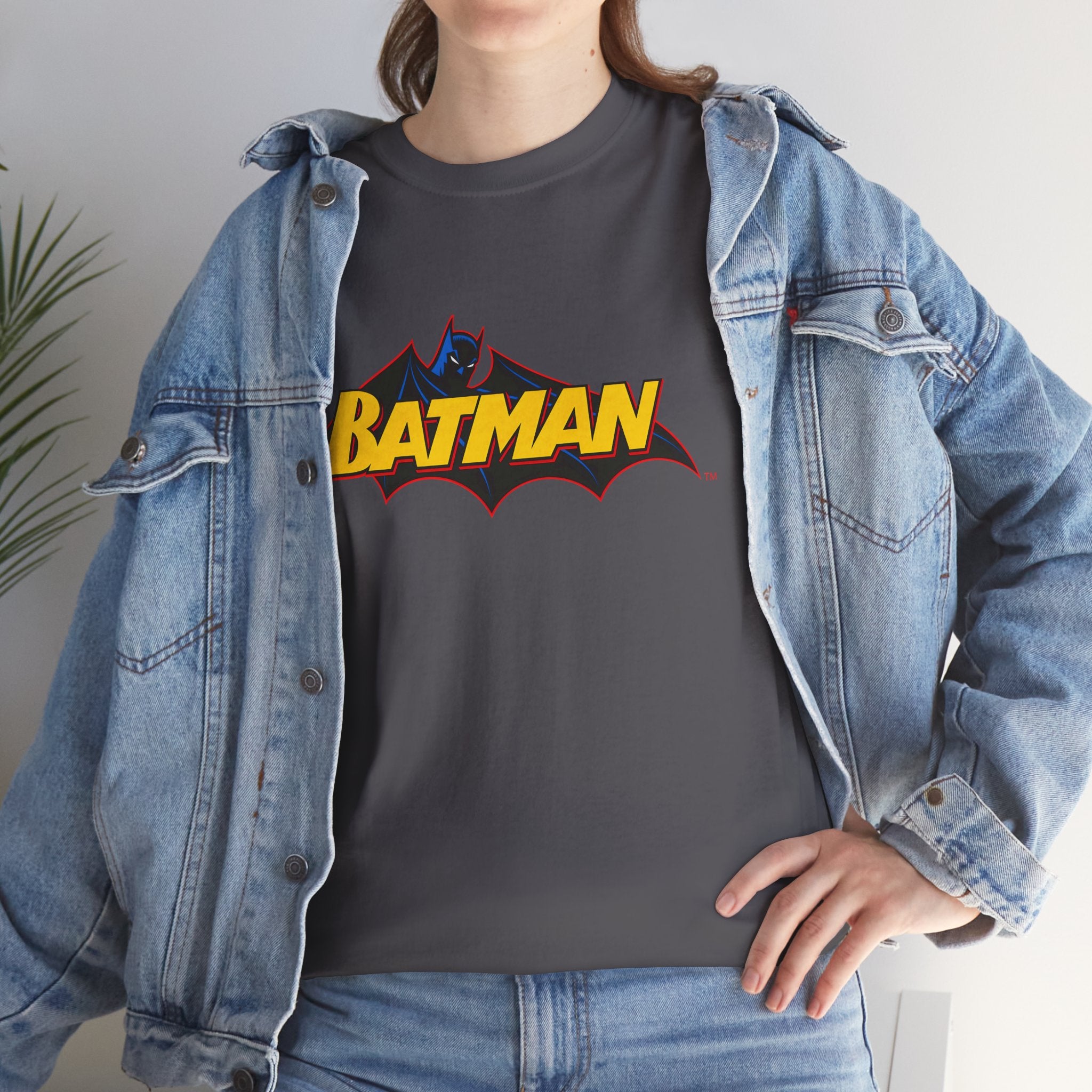Batman  DC Comics inspired Logo T‑Shirt — Retro Yellow & Red Batman Emblem Tee