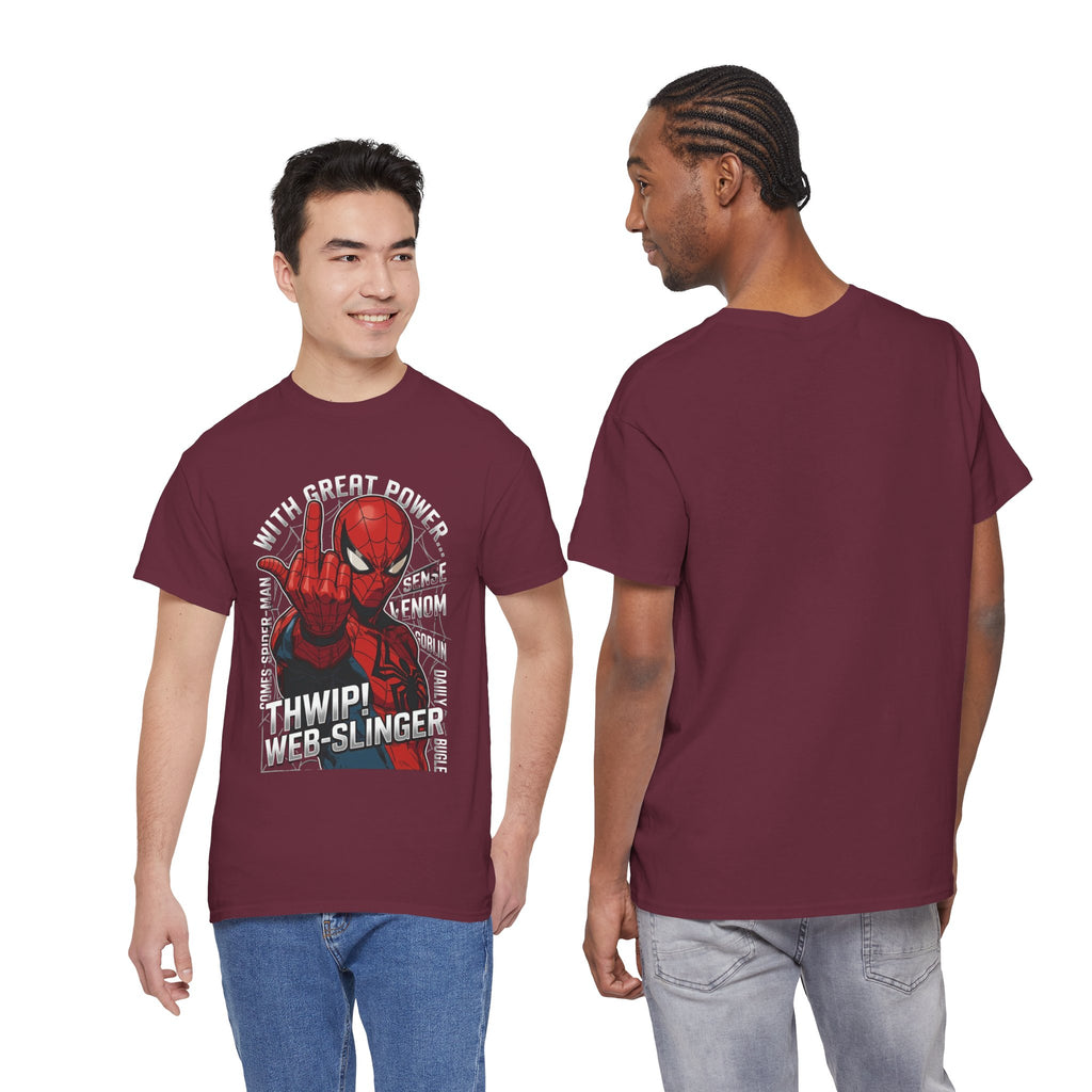 Marvel Spider-Man 'Gives the Finger' Comic Tee — Web-Slinger Graphic T-Shirt