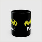 Nerd Fuel Black Morning Coffee Mug — Nerd Batman Logo 11oz/15oz