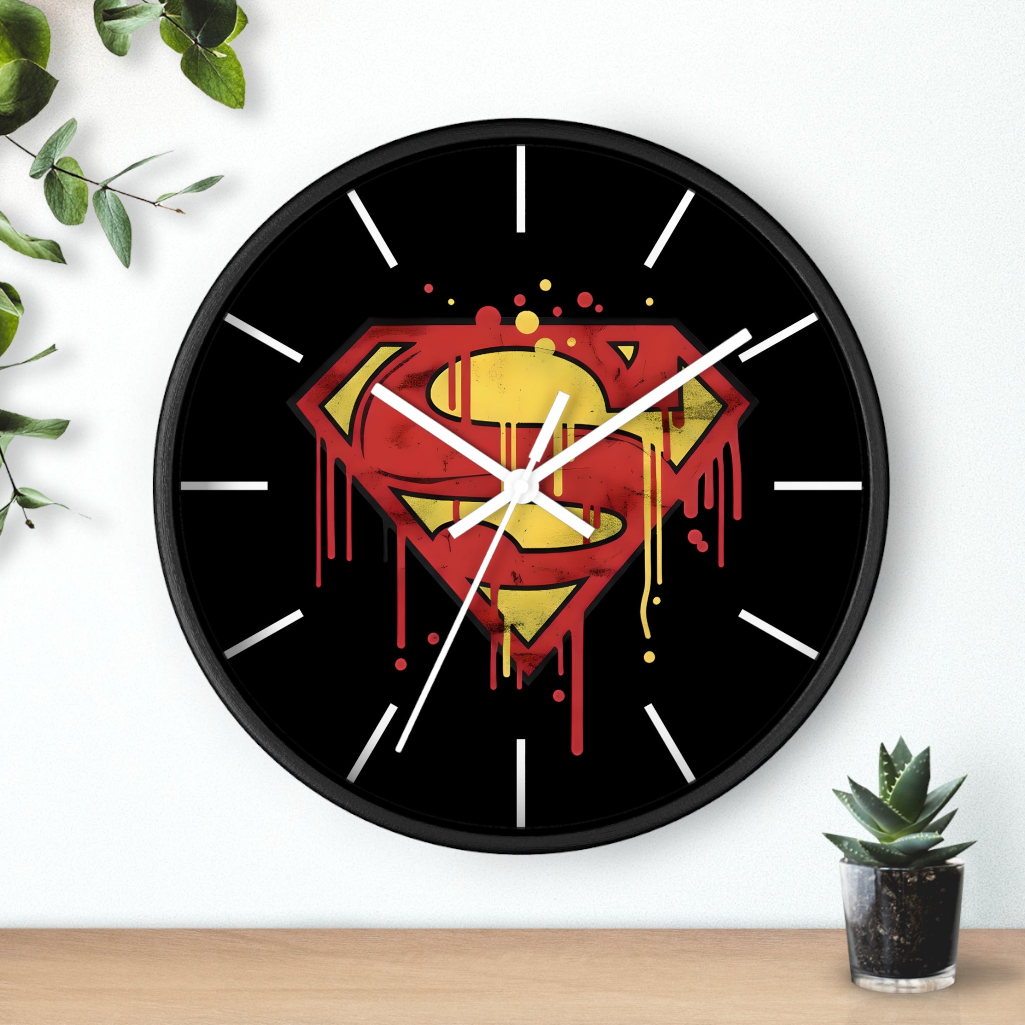 Superman Bleeding Logo Wall Clock — DC Clark Kent Home Decor