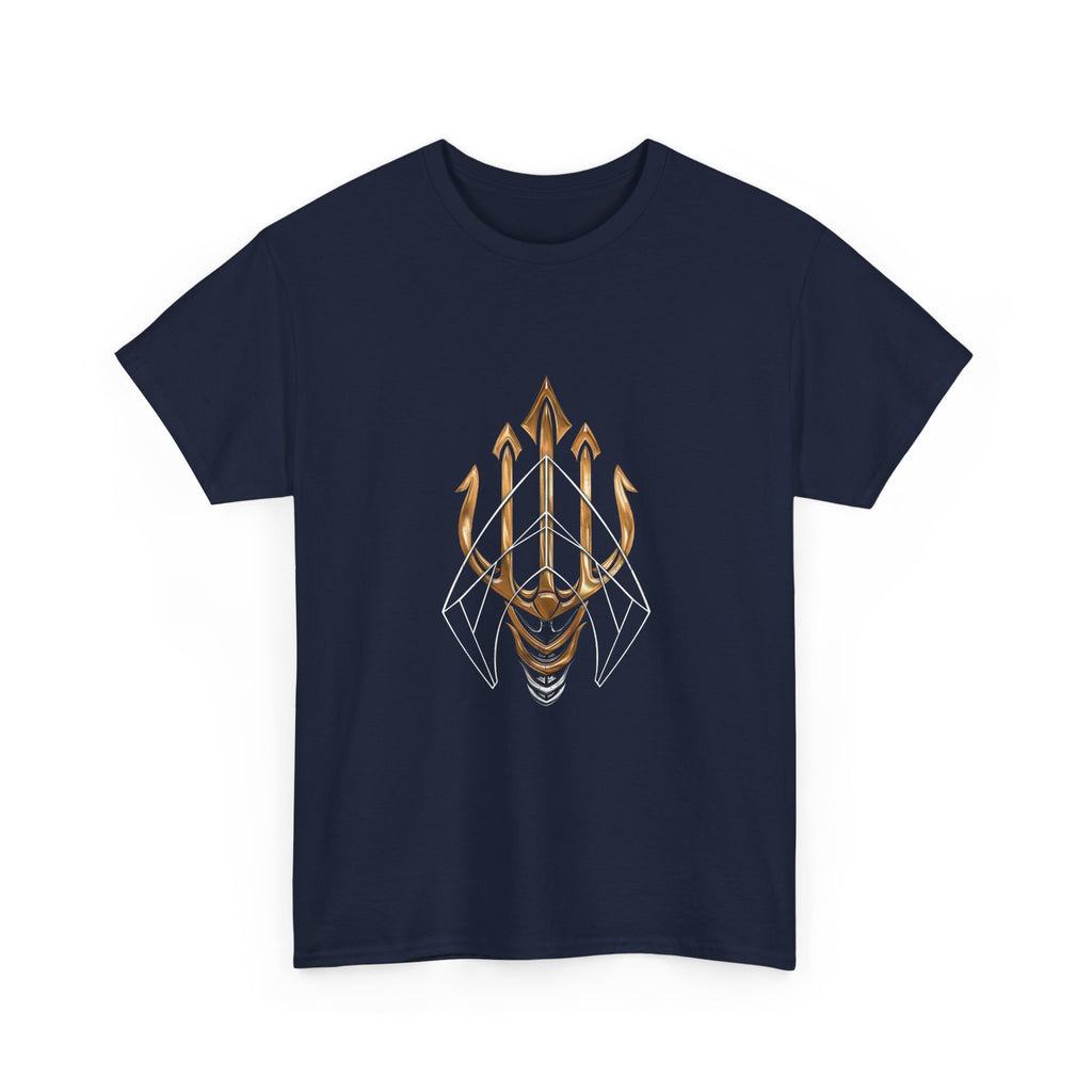 Gold Aquaman Trident Graphic Tee – Jason Momoa Aquaman Logo T-Shirt