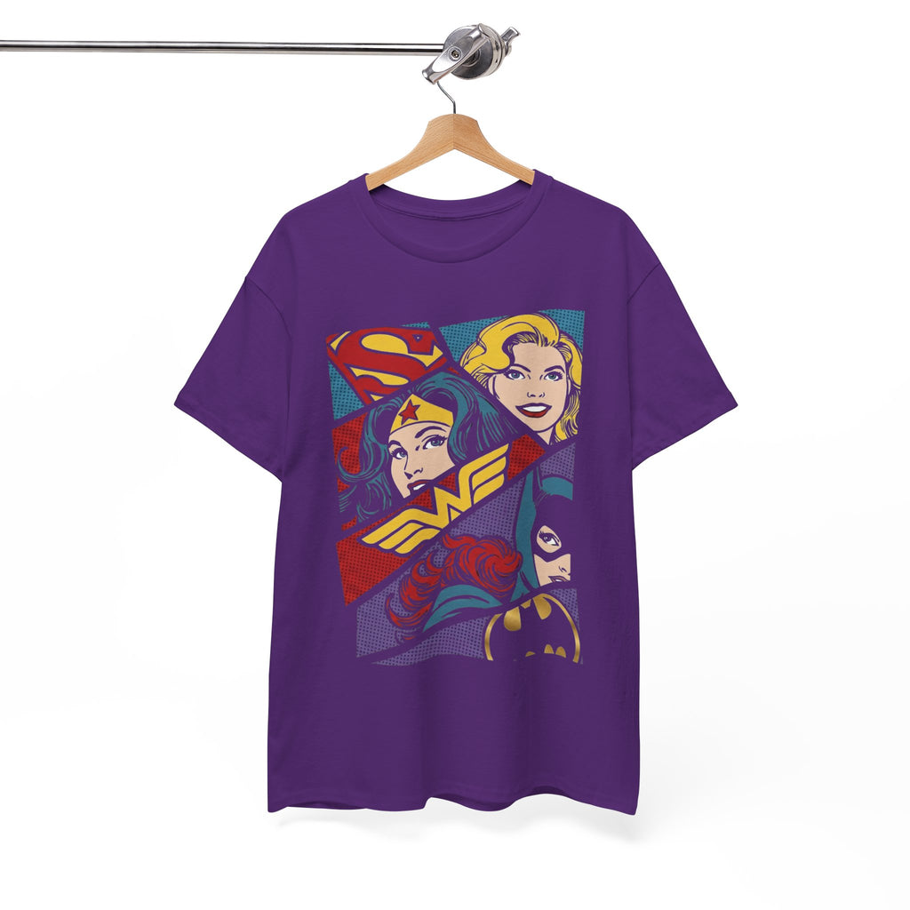 DC Girls Superhero Collage T‑Shirt — Wonder Woman, Supergirl & Batgirl Comic Tee