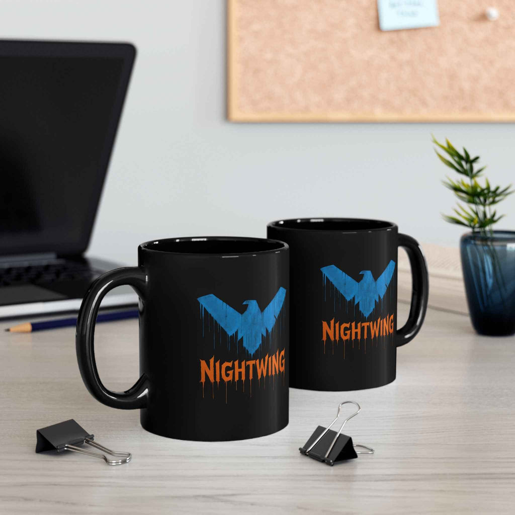 Dick Grayson Nightwing Dripping Grunge Coffee Mug