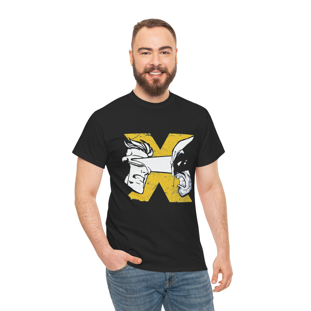 Wolverine vs Cyclops Vintage Graphic Tee — X‑Men Fan Shirt