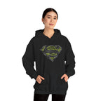 Superman Tech Shield Hoodie — Futuristic Man of Steel Fanart Logo Pullover