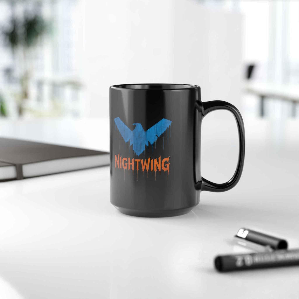Dick Grayson Nightwing Dripping Grunge Coffee Mug
