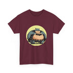 Funny Chubby Bat Hero T‑Shirt — Cute Fat Batman Parody Tee
