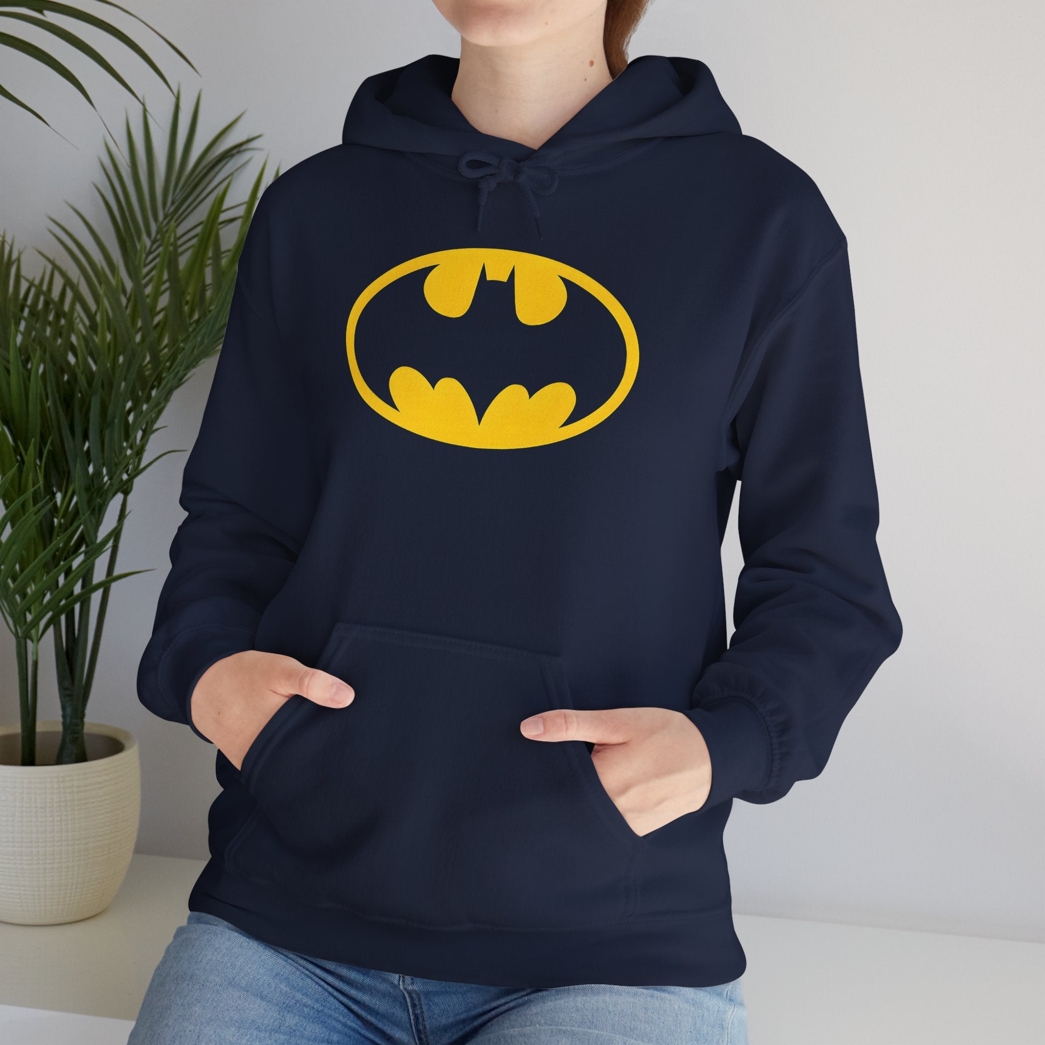 Batman Classic Logo Hoodie – Classic Yellow Bat Emblem Sweatshirt