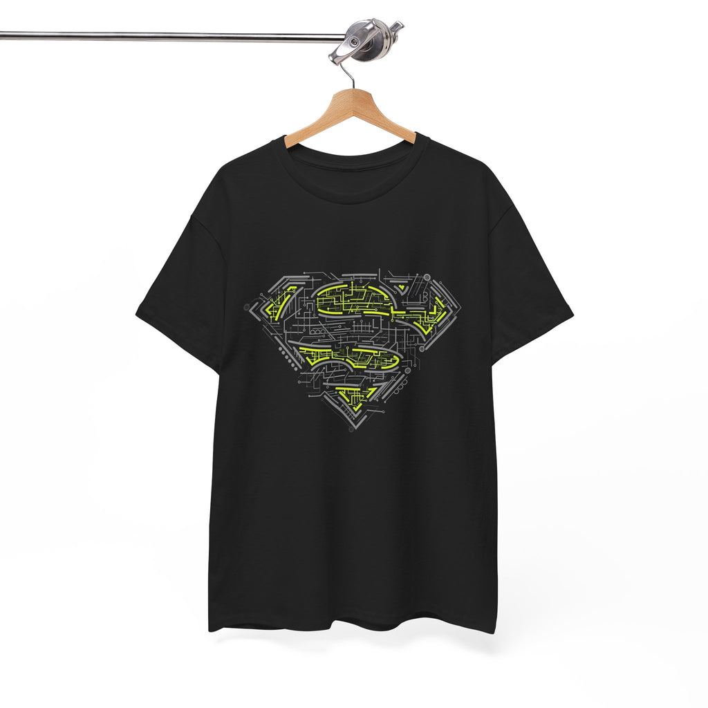 Superman Tech Shield T-Shirt — Futuristic Man of Steel Fanart Logo Tee