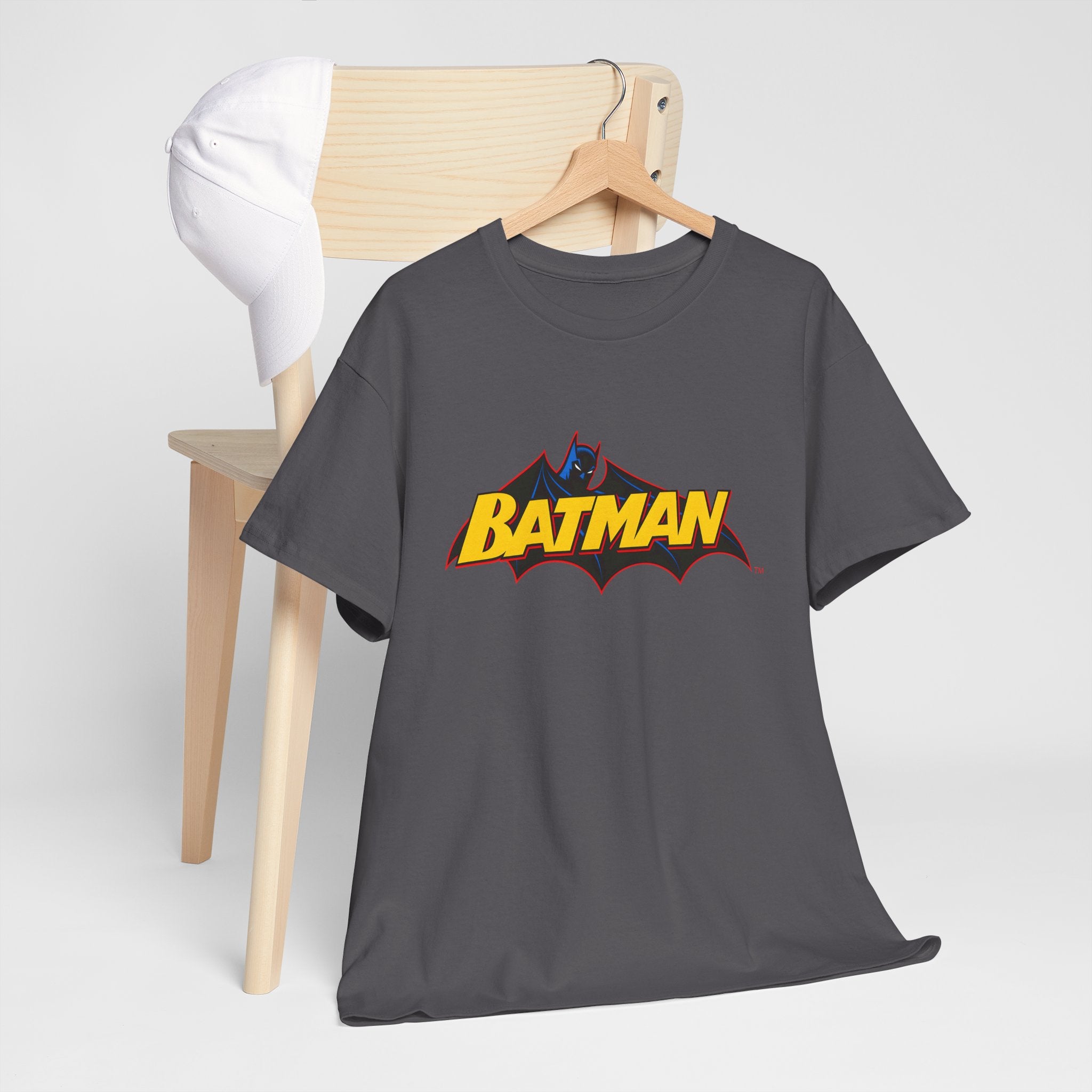 Batman  DC Comics inspired Logo T‑Shirt — Retro Yellow & Red Batman Emblem Tee