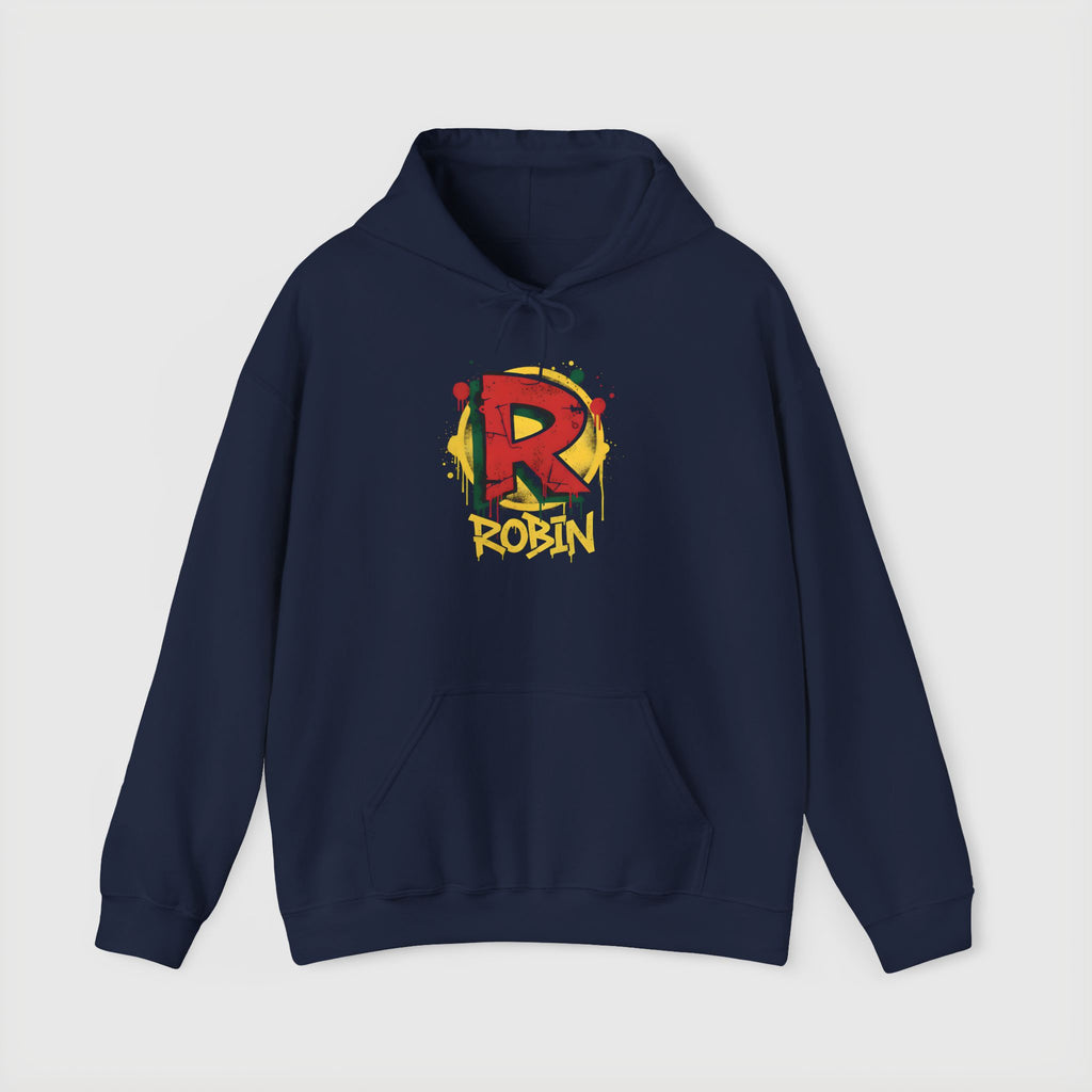DC Robin Graffiti Hoodie — Dick Grayson "R" Street Art Pullover