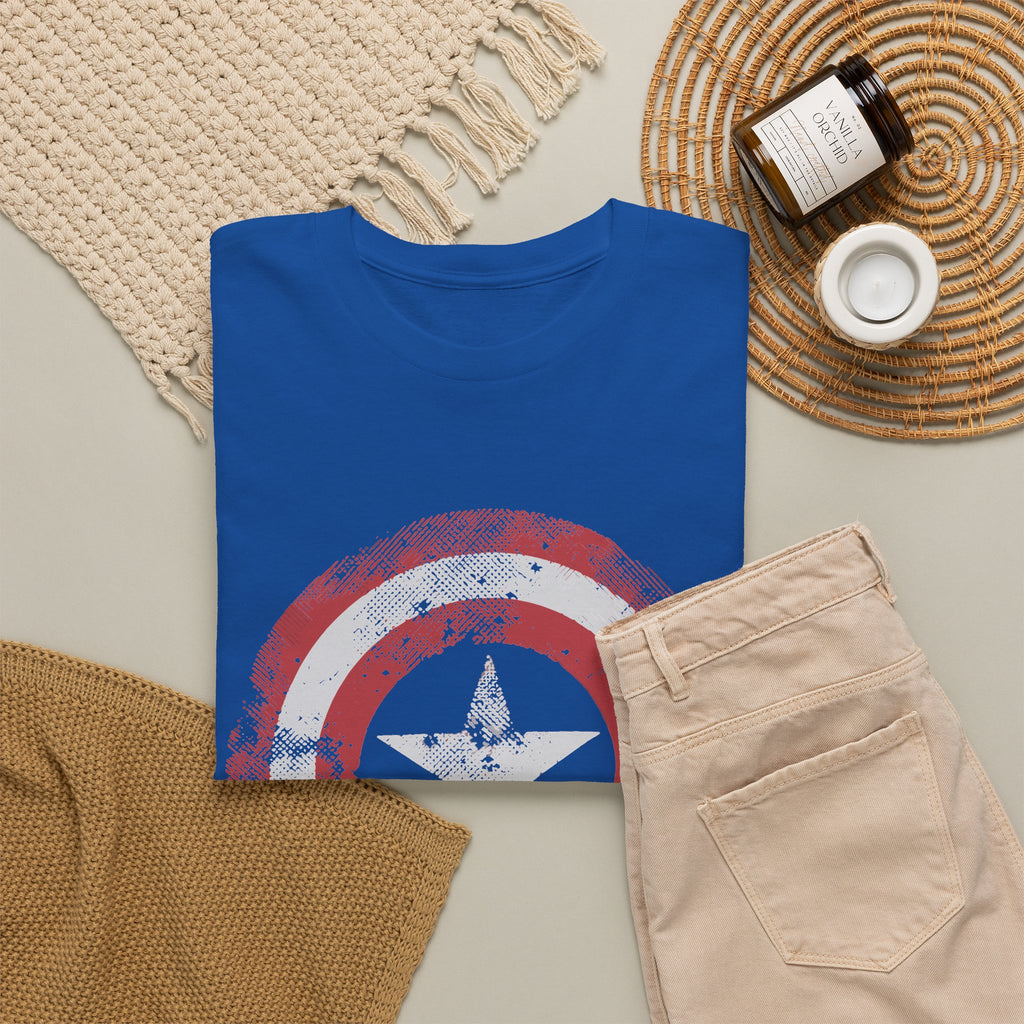 Vintage Captain America Shield Star T-Shirt - Unisex Distressed Avengers Tee