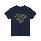 Superman Tech Shield T-Shirt — Futuristic Man of Steel Fanart Logo Tee
