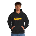 Batman DC Comics Inspired Logo Hoodie — Retro Bold Graphic Batman Sweatshirt