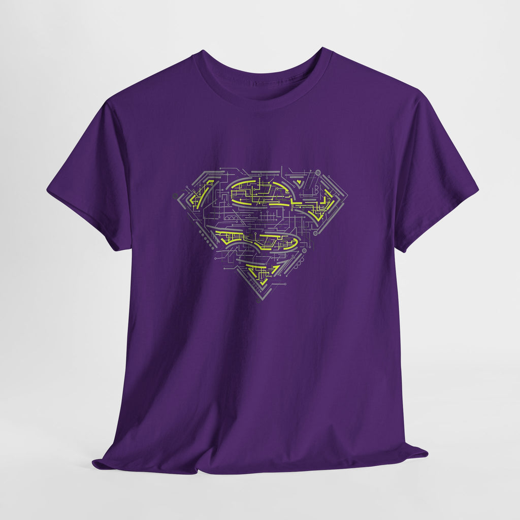 Superman Tech Shield T-Shirt — Futuristic Man of Steel Fanart Logo Tee