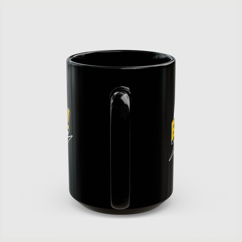 Bazinga! Retro Comic Black Ceramic Mug — 11oz & 15oz