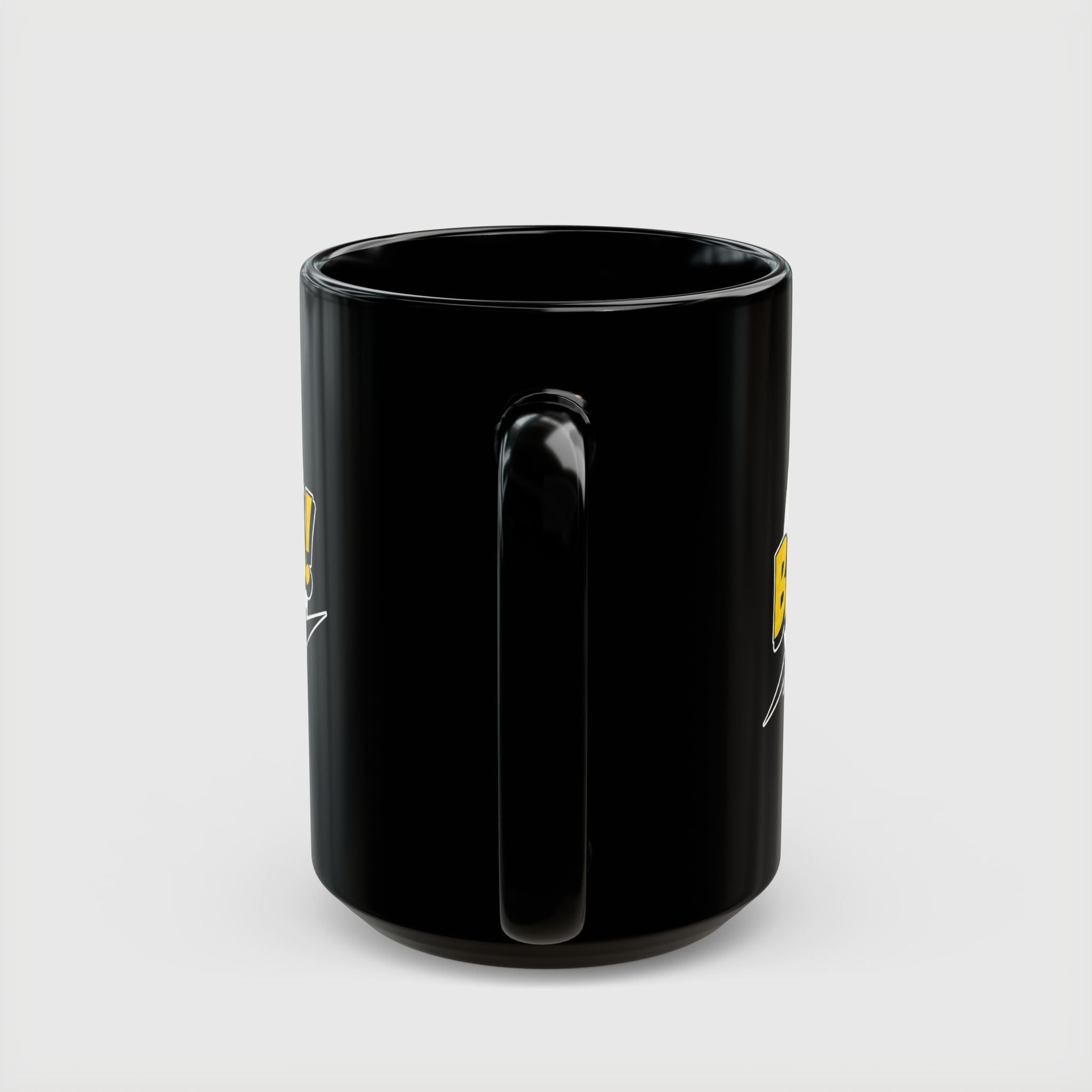 Bazinga! Retro Comic Black Ceramic Mug — 11oz & 15oz