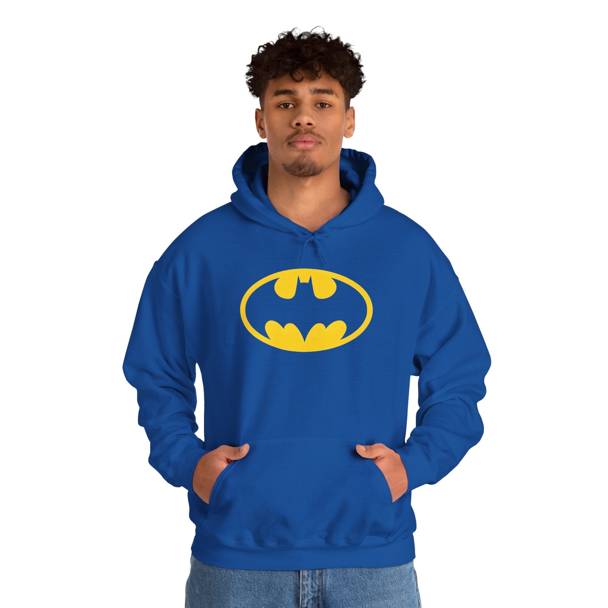 Batman Classic Logo Hoodie – Classic Yellow Bat Emblem Sweatshirt