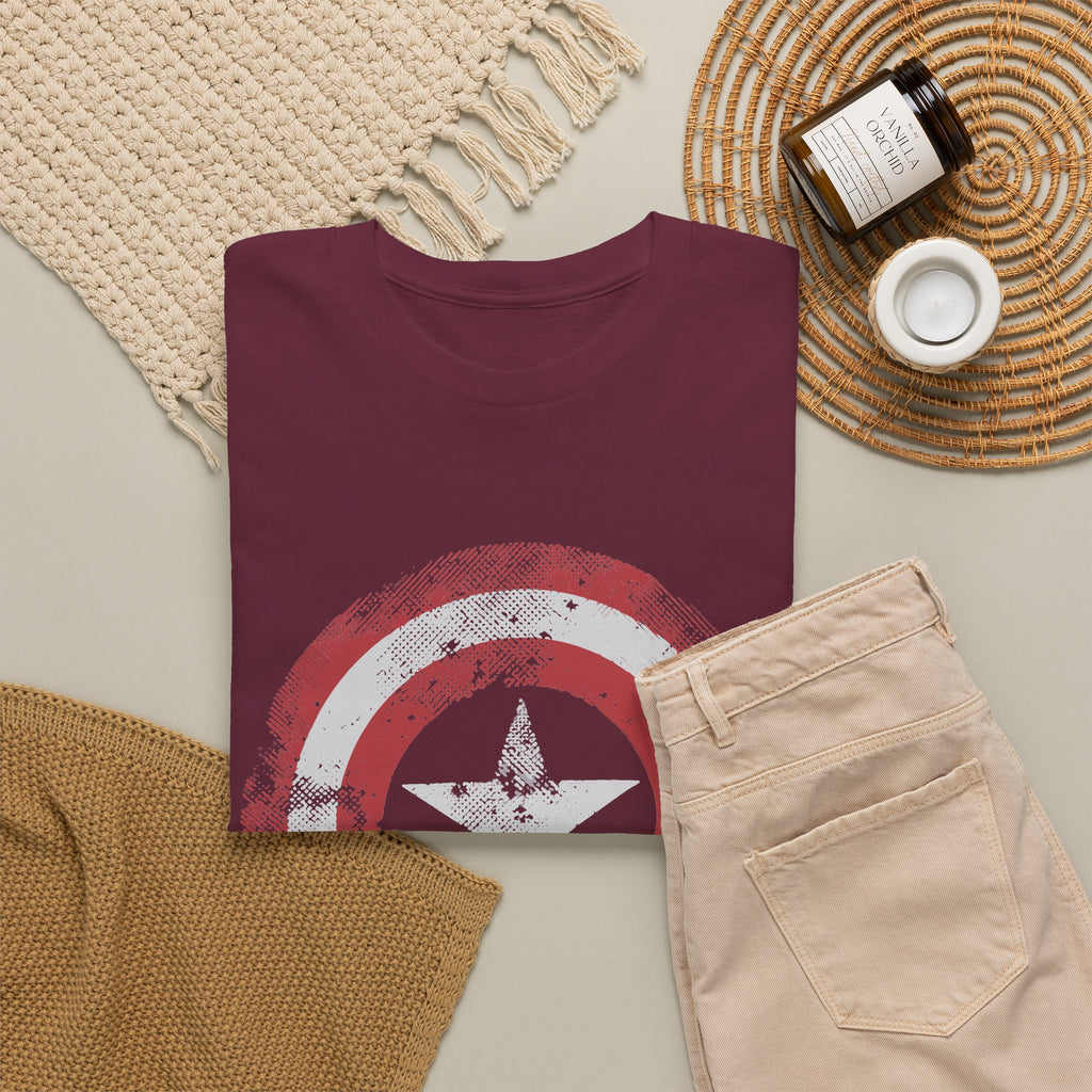 Vintage Captain America Shield Star T-Shirt - Unisex Distressed Avengers Tee